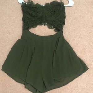 Olive Green Miss Avenue Romper